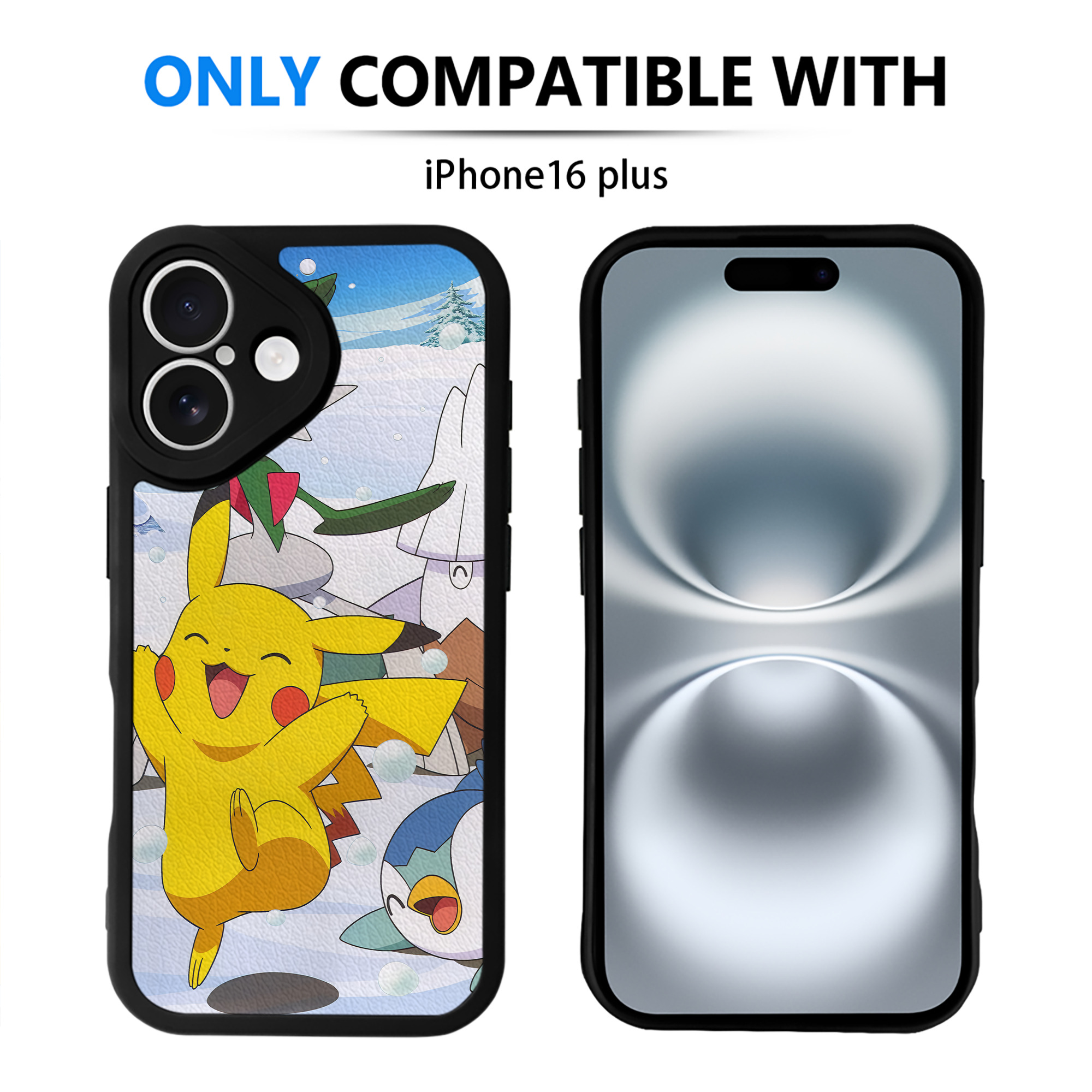 （画像用） ポケットモンスター Pokémon 【iPhone 16シリーズ対応】シリコンスマホケース（レザー調） 材質：シリコン